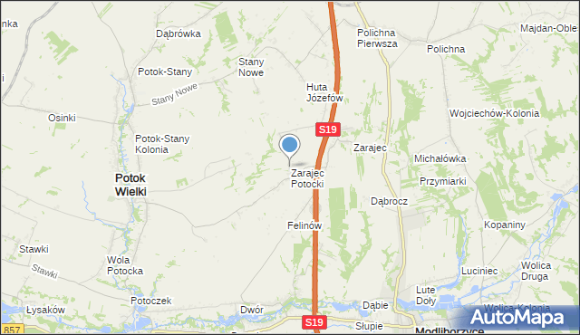 mapa Zarajec Potocki, Zarajec Potocki na mapie Targeo